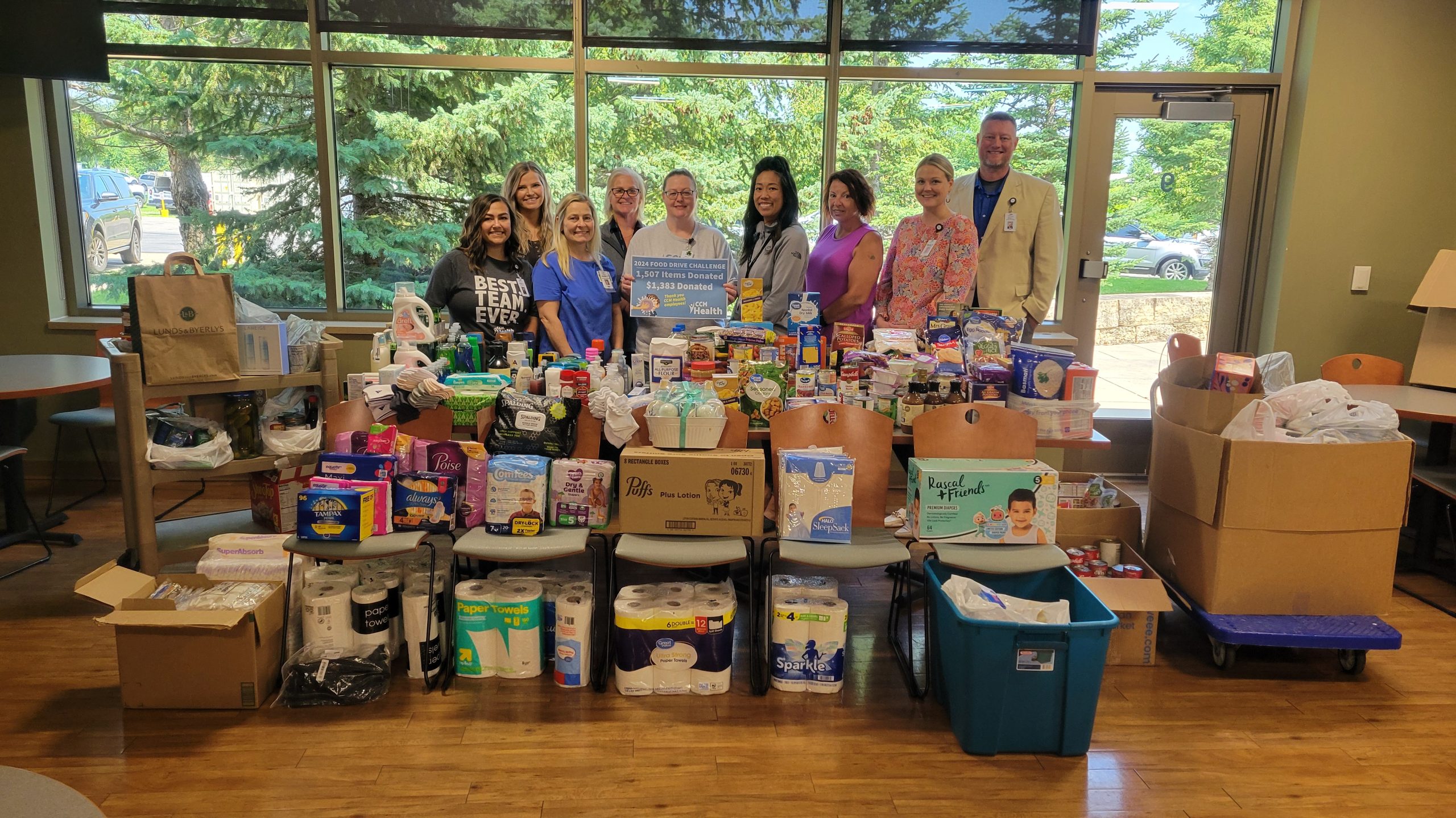 CCM Health Employees Raise Over 1,500 Items and $1,383 for Local Food Shelf